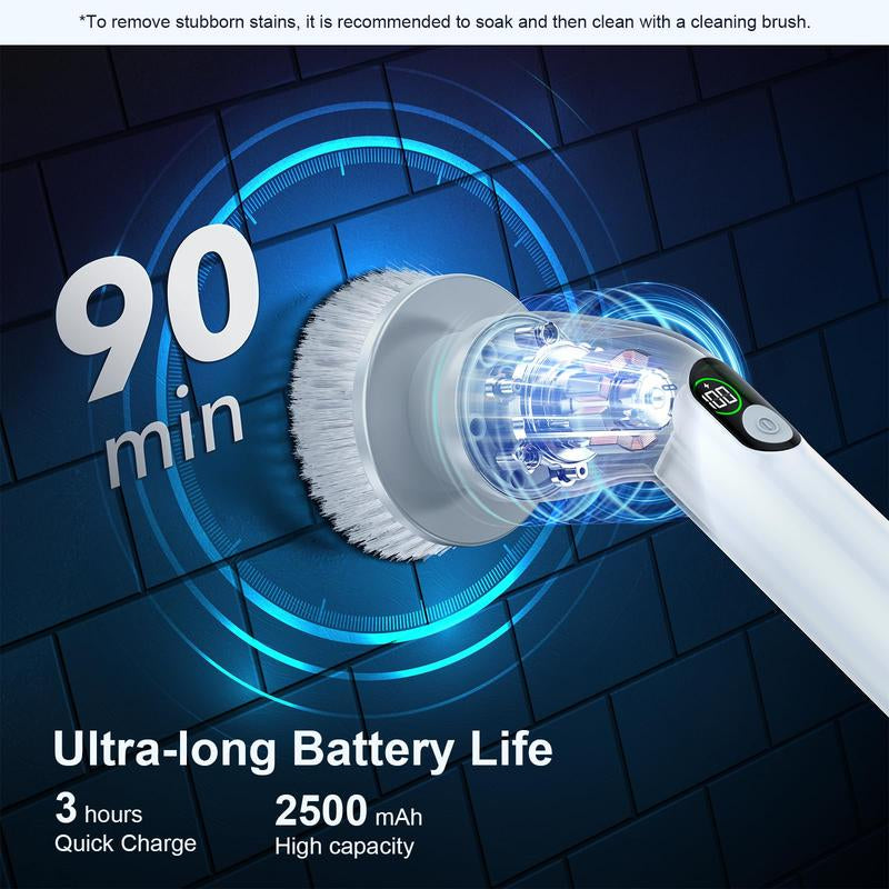 LABIGO Electric Spin Scrubber,Bathroom Spin Brush with Cordless Power for Bathroom Floor Tile, Electric Cleaning Brush Household Items