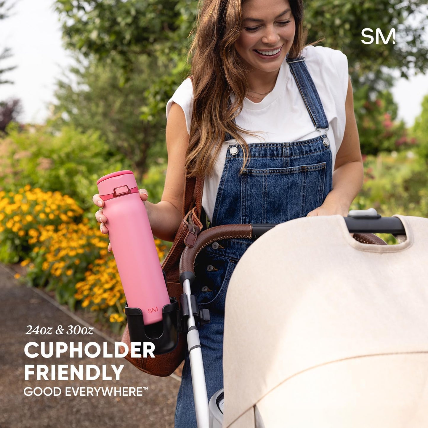 Mesa Loop 24oz Insulated Water Bottle with Straw – Cup Holder Friendly, Stainless Steel, Iris Sage