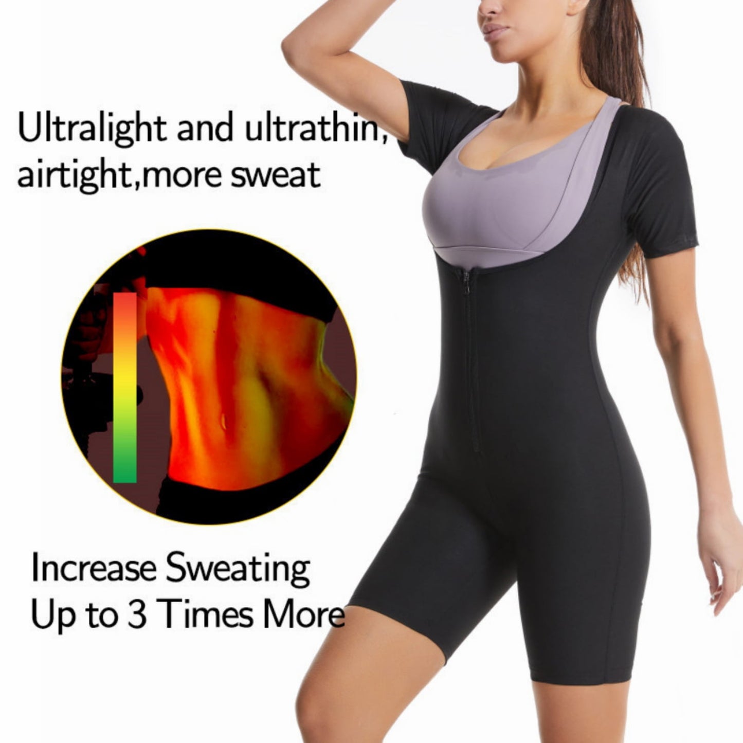 Women’s Sauna Suit 🔥 3-in-1 Sweat Vest, Waist Trainer & Full Body Shaper – Black+Blue XL