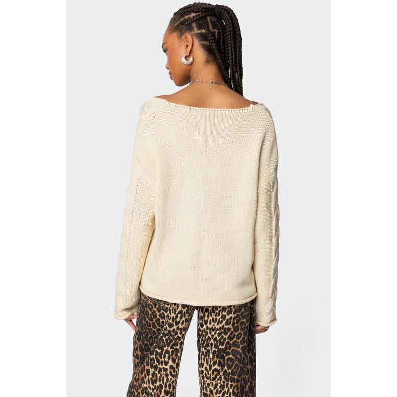 ✨ Inga Oversized Cable Knit Sweater – Cozy Chic Fall/Winter Style