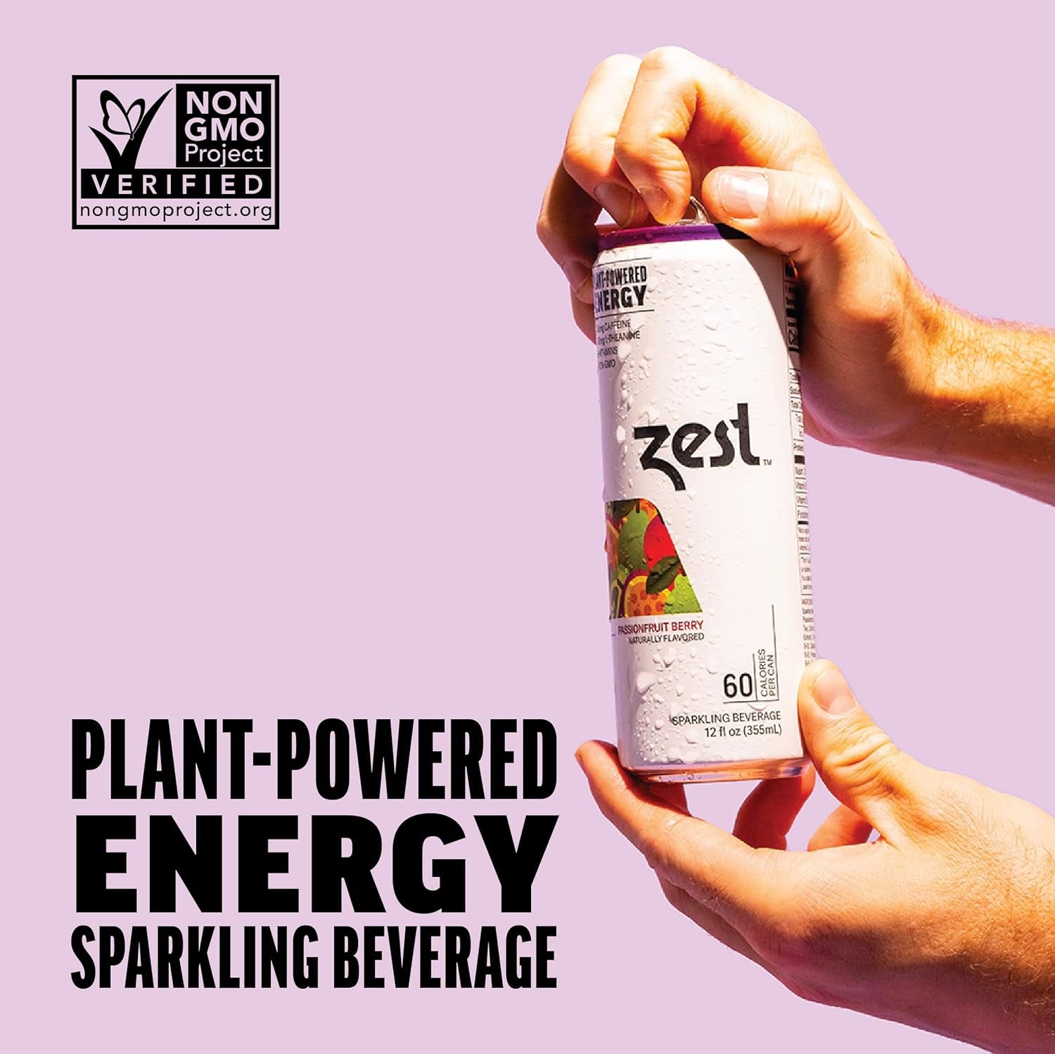“Plant-Powered Energy Sparkling Drink 🍓🥭 Passionfruit Berry | 150mg Caffeine + L-Theanine Boost”