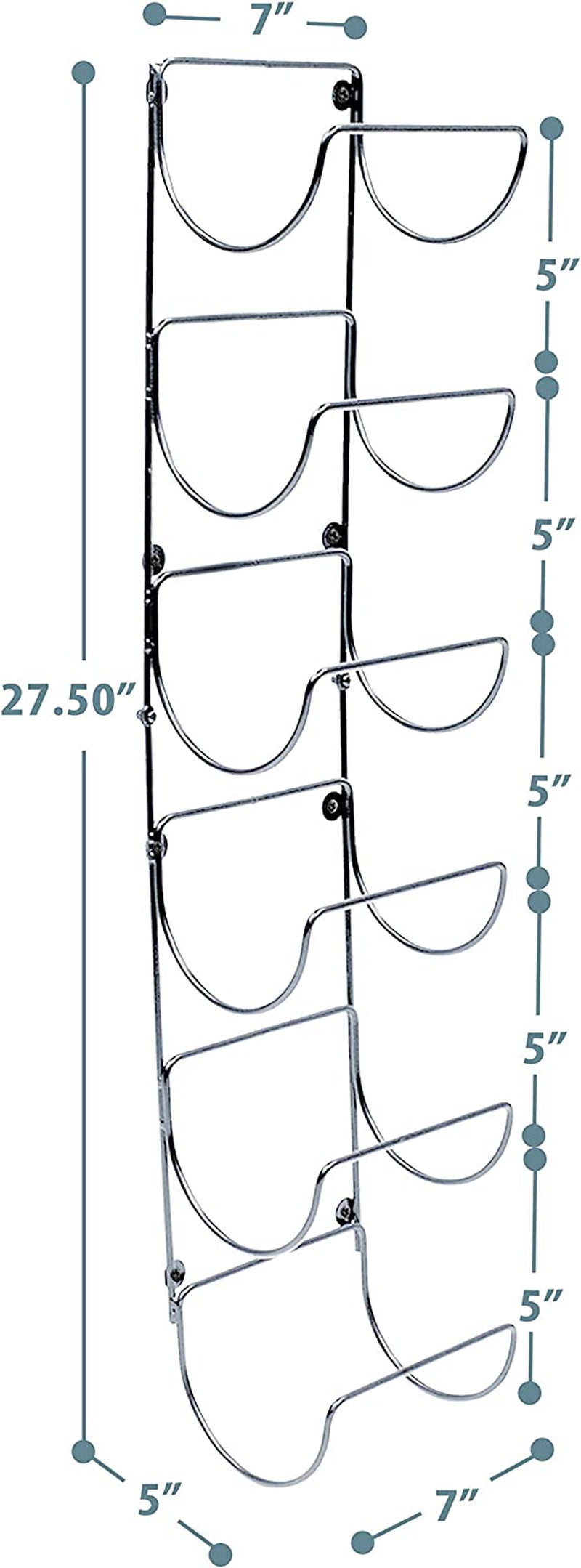 Towel Rack Wall Mount – 6 Compartments of Silver Metal Towel Holder for Bathroom Decor Sets