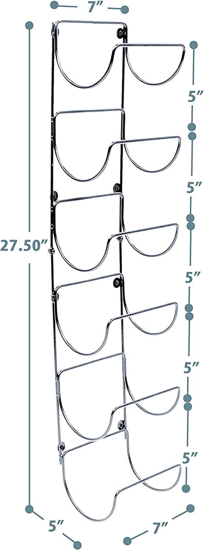 Towel Rack Wall Mount – 6 Compartments of Silver Metal Towel Holder for Bathroom Decor Sets