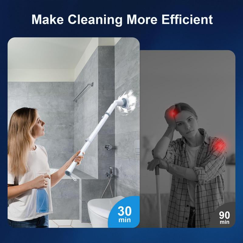 LABIGO Electric Spin Scrubber,Bathroom Spin Brush with Cordless Power for Bathroom Floor Tile, Electric Cleaning Brush Household Items