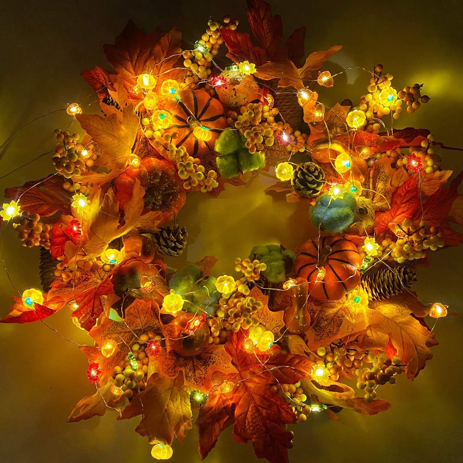 🎃 30LED Pumpkin String Lights – Fall, Halloween & Thanksgiving Décor 🍂✨