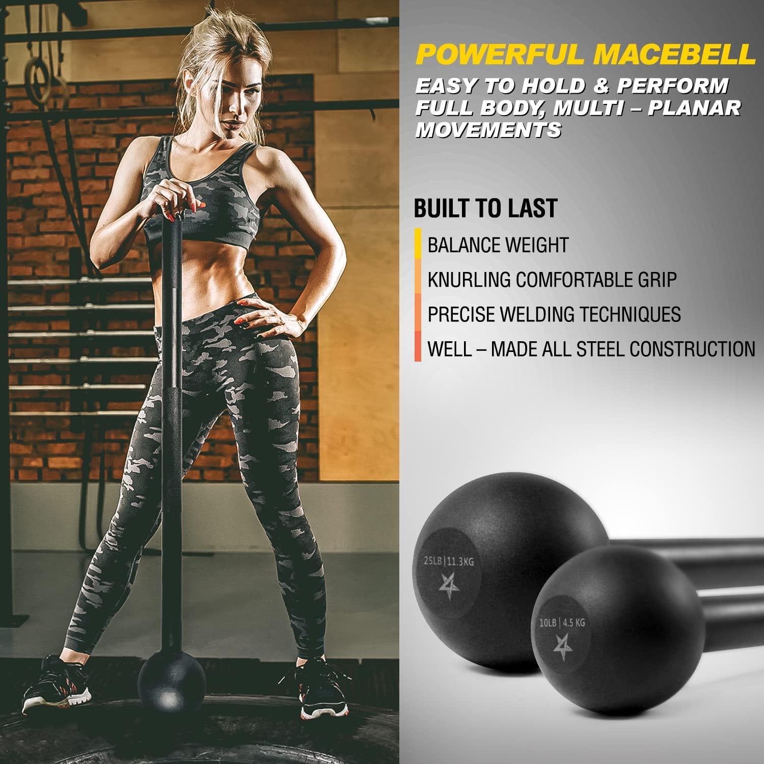 Heavy-Duty Steel Macebell – Full Body Strength & Conditioning Tool