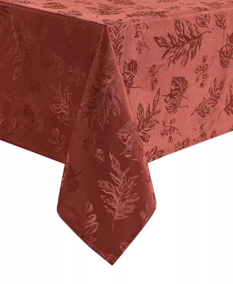 Elegant Woven Leaves Jacquard Damask Tablecloth, 60" X 120"
