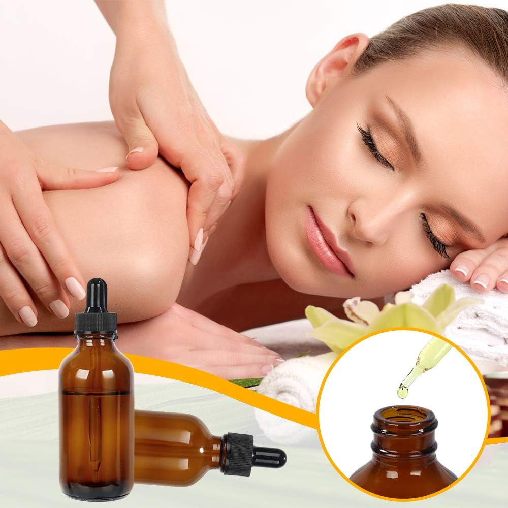 16 Pack (120 Ml) 4 Oz Amber Glass Boston Bottles with Glass Eye Droppers, Dropper Bottles for Essential Oils & Lab Chemicals & More Liquids Ideal for Mom & Friends