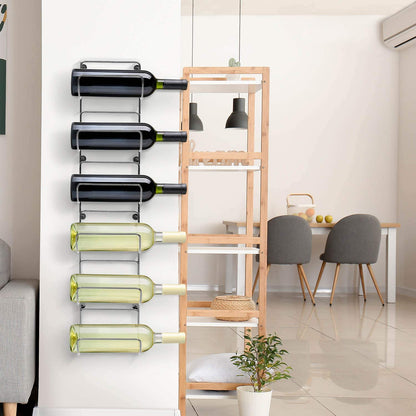 Towel Rack Wall Mount – 6 Compartments of Silver Metal Towel Holder for Bathroom Decor Sets