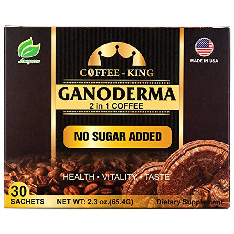 Ganoderma Coffee - Reishi Coffee Mix- Instant 2-In-1 Mushroom Coffee. All Natural Ganoderma Lucidum with Instant Coffee. a Non Sugar Dietary Supplement to Replace Regular Coffee - 30 Sachets
