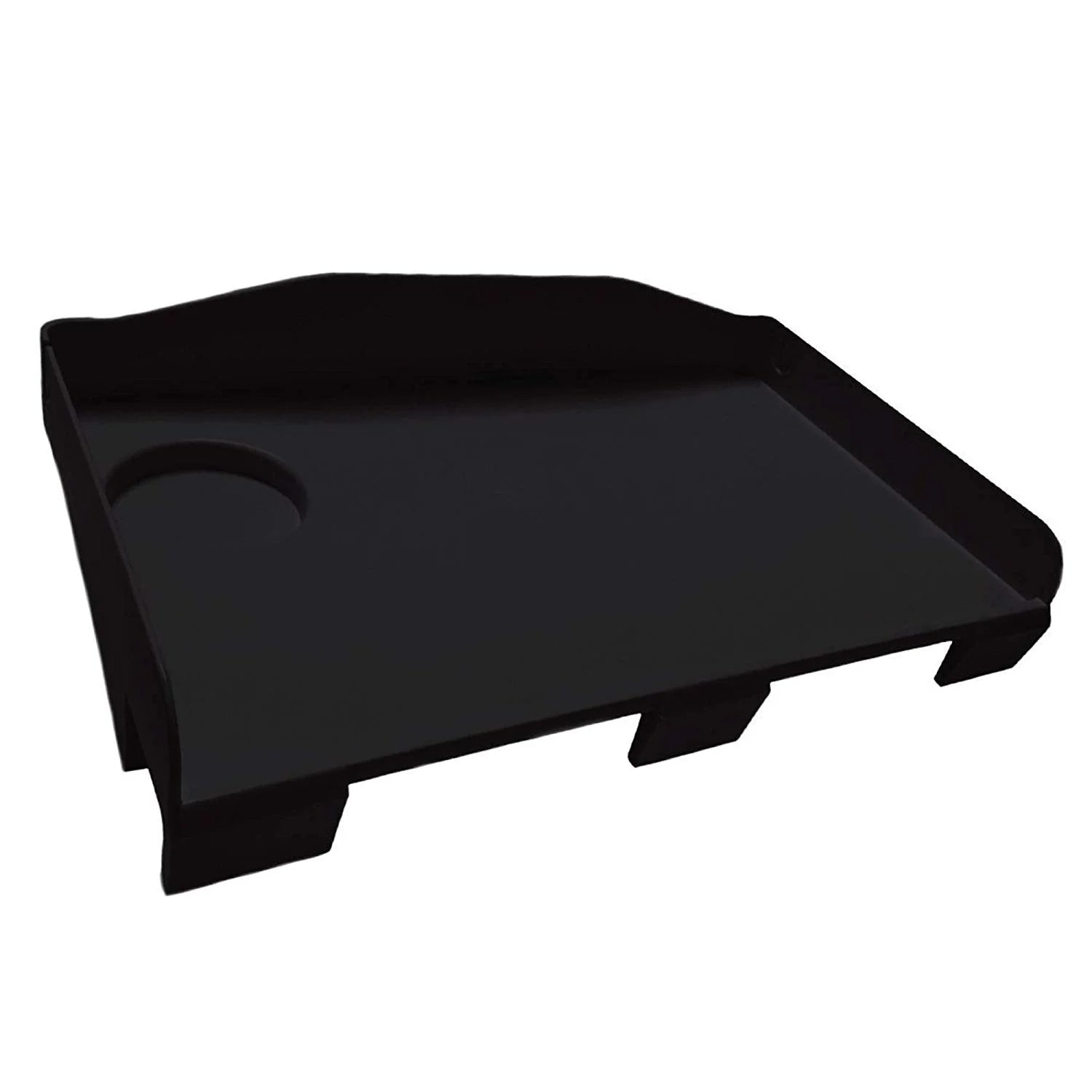 Bedside Shelf for Bed, College Dorm Room, Bunk Bed Shelf for Top Bunk, Clip on Nightstand Tray with Cord and Cup Holder, Bunkbed Caddy for Table Storage (Black)