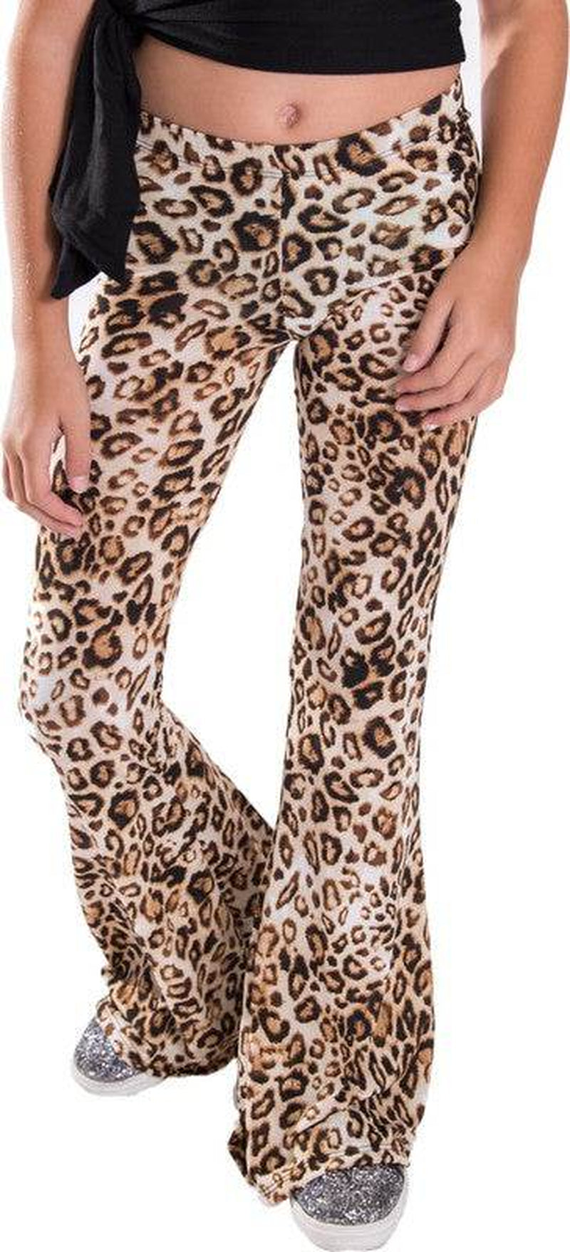 Kids’ Cheetah Print Bell Bottom Pants – Trendy Flared Leg Girls’ Fashion Outfit
