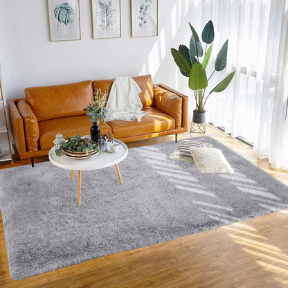 Modern Soft Fluffy Carpet for Living Room, Bedroom and Children'S Room, Grey, 4'X6 '.