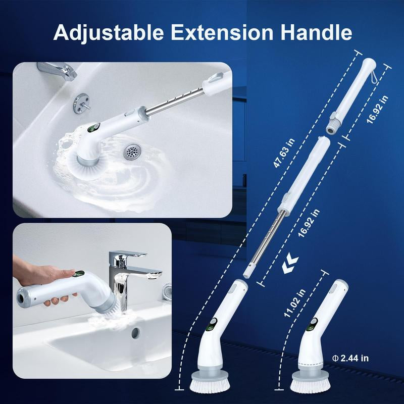 LABIGO Electric Spin Scrubber,Bathroom Spin Brush with Cordless Power for Bathroom Floor Tile, Electric Cleaning Brush Household Items