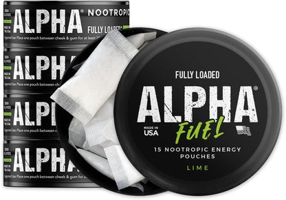 Alpha Fuel Nootropic Pouches – Lime Energy Boost with Caffeine & Natural Focus Blend