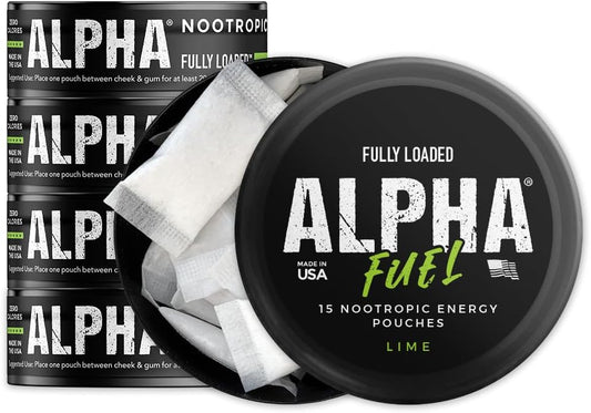 Alpha Fuel Nootropic Pouches – Lime Energy Boost with Caffeine & Natural Focus Blend