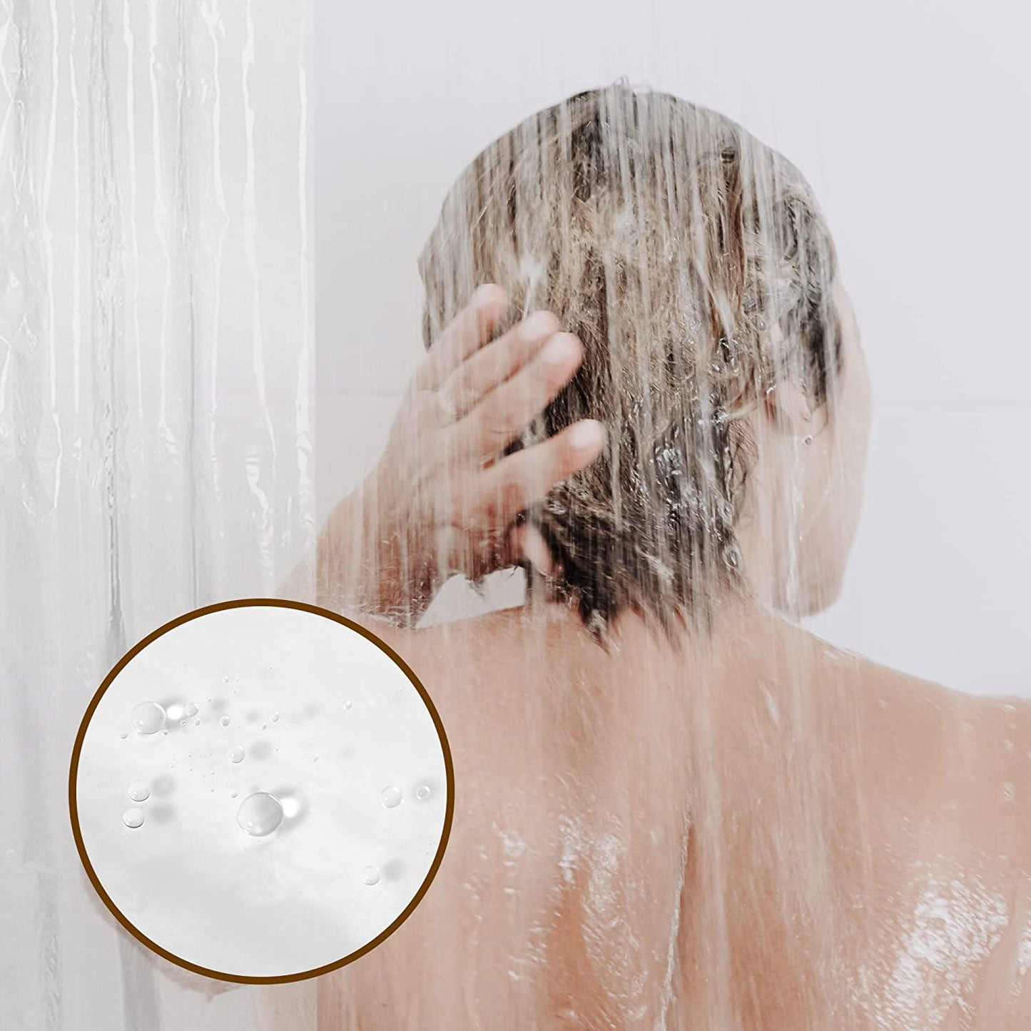 Plastic Shower Liner Clear - Premium PEVA Shower Curtain Liner with Rustproof Grommets and 3 Magnets, Waterproof Cute Lightweight Standard Size Bathroom Curtains - Clear