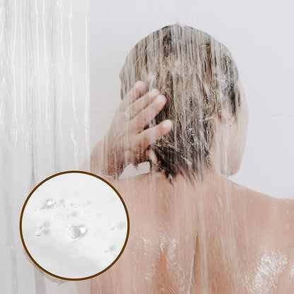 Plastic Shower Liner Clear - Premium PEVA Shower Curtain Liner with Rustproof Grommets and 3 Magnets, Waterproof Cute Lightweight Standard Size Bathroom Curtains - Clear