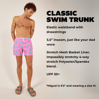🌊 Men’s Swim Trunks – Quick Dry 4-Way Stretch Beach Shorts 5.5” w/ Mesh Lining