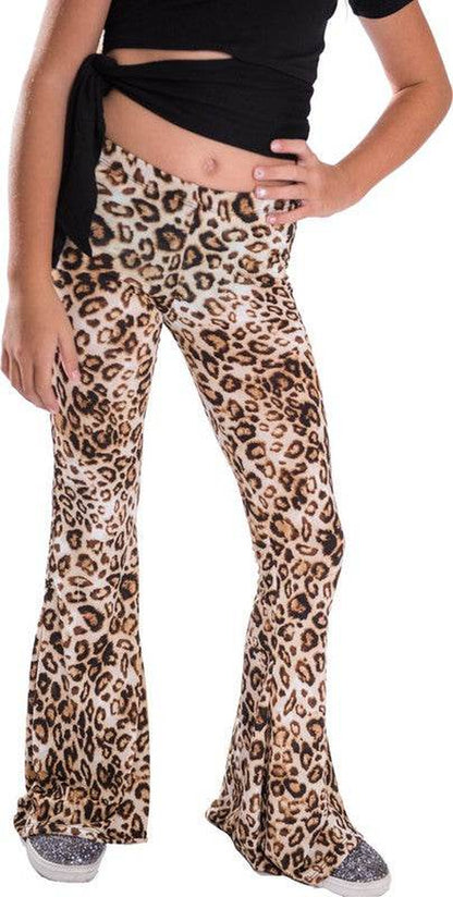 Kids’ Cheetah Print Bell Bottom Pants – Trendy Flared Leg Girls’ Fashion Outfit