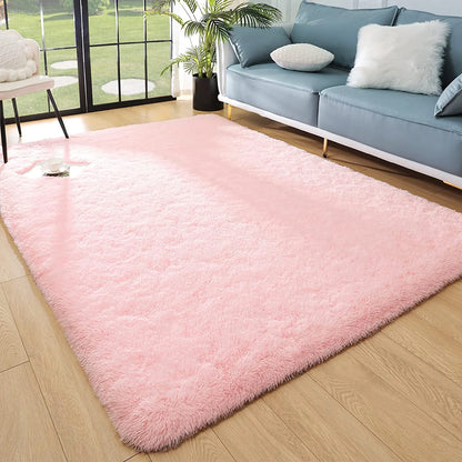 Super Soft Fluffy Area Rug for Living Room, Shaggy Carpet for Bedroom Nursery Room, 4'X5.3',Pink