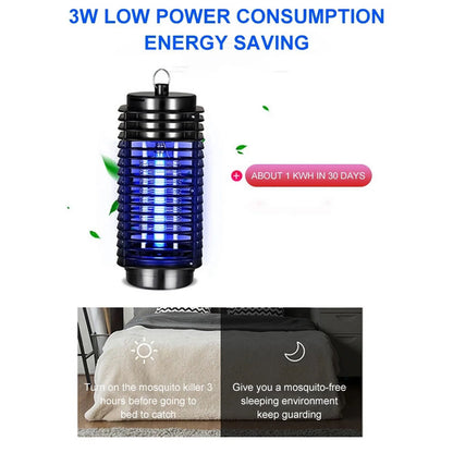 4000V Electric Bug Zapper – LED Mosquito Fly Insect Killer Pest Control Lamp