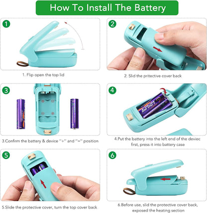 ✨ Mini Bag Sealer & Cutter – 2-in-1 Portable Heat Sealer for Chips, Snacks & Food Storage | Handheld Resealer for Plastic & Cereal Bags (Green)