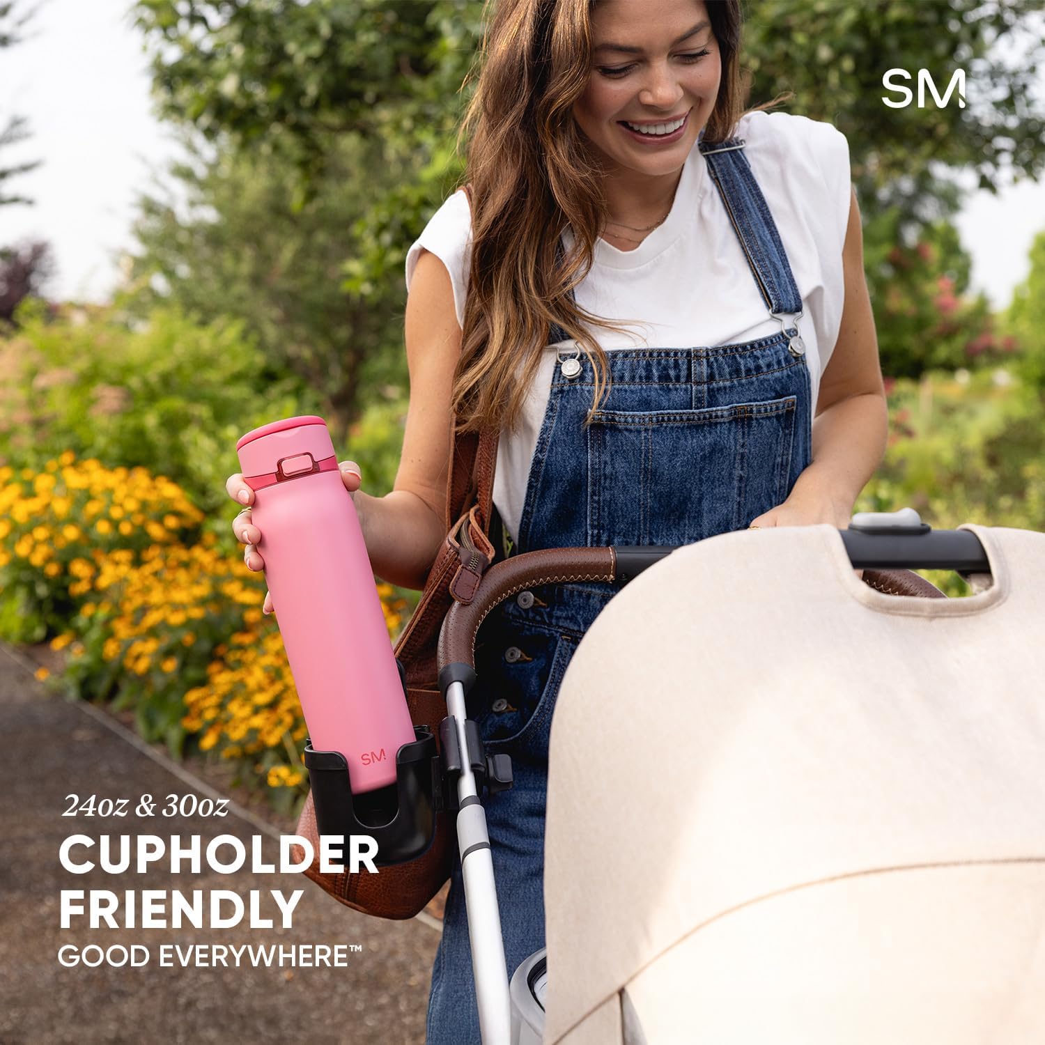 Mesa Loop 24oz Insulated Water Bottle with Straw – Cup Holder Friendly, Stainless Steel, Iris Sage