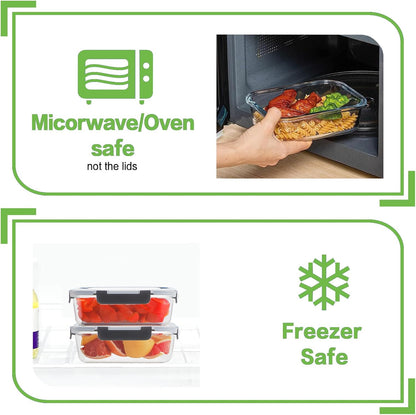 10-Pack Glass Meal Prep Containers 🍱 Airtight, Leak-Proof & BPA-Free with Locking Lids