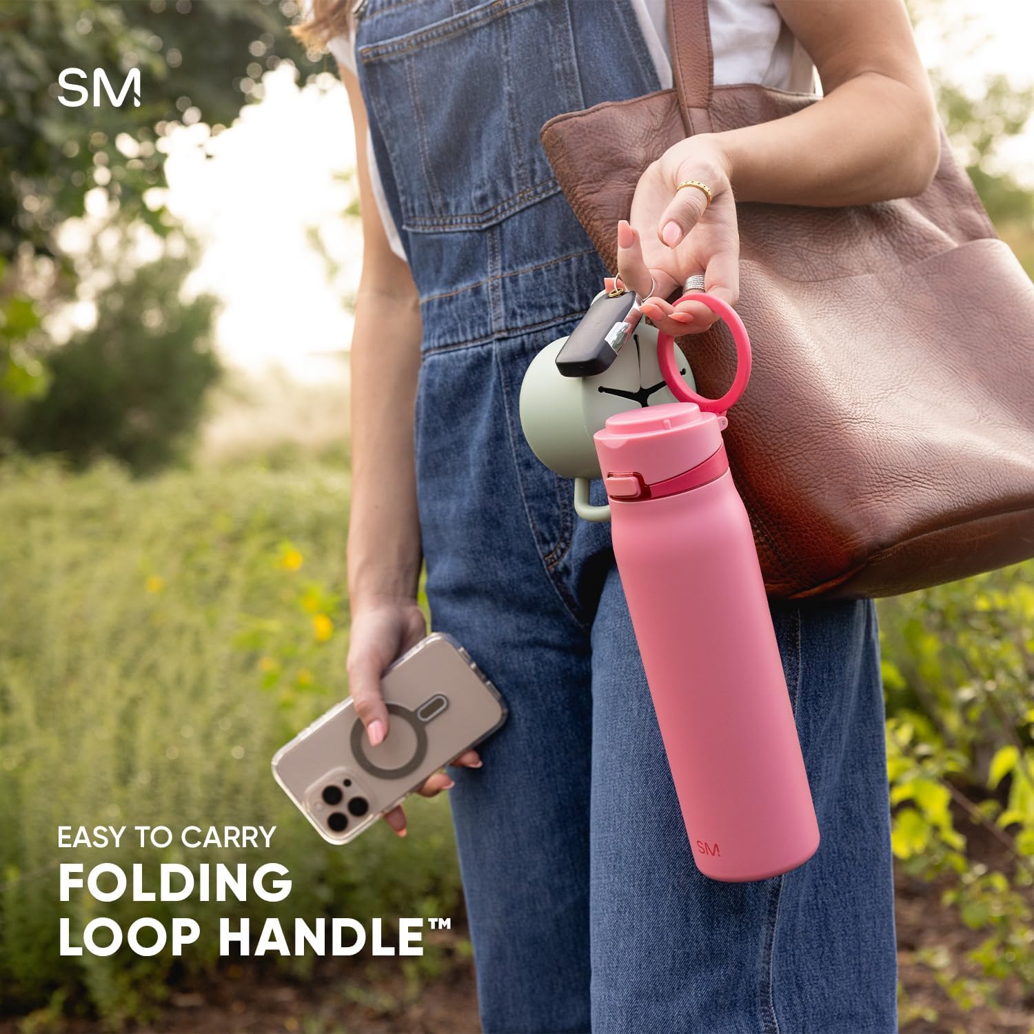 Mesa Loop 24oz Insulated Water Bottle with Straw – Cup Holder Friendly, Stainless Steel, Iris Sage