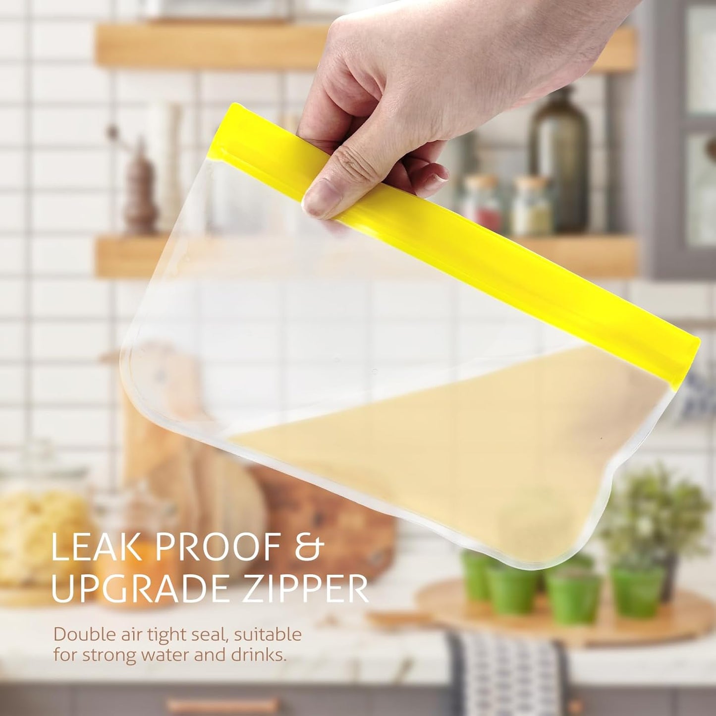 10-Pack Reusable Silicone Storage Bags 🥗 Dishwasher Safe, Leak-Proof & Eco-Friendly with 3 Sizes