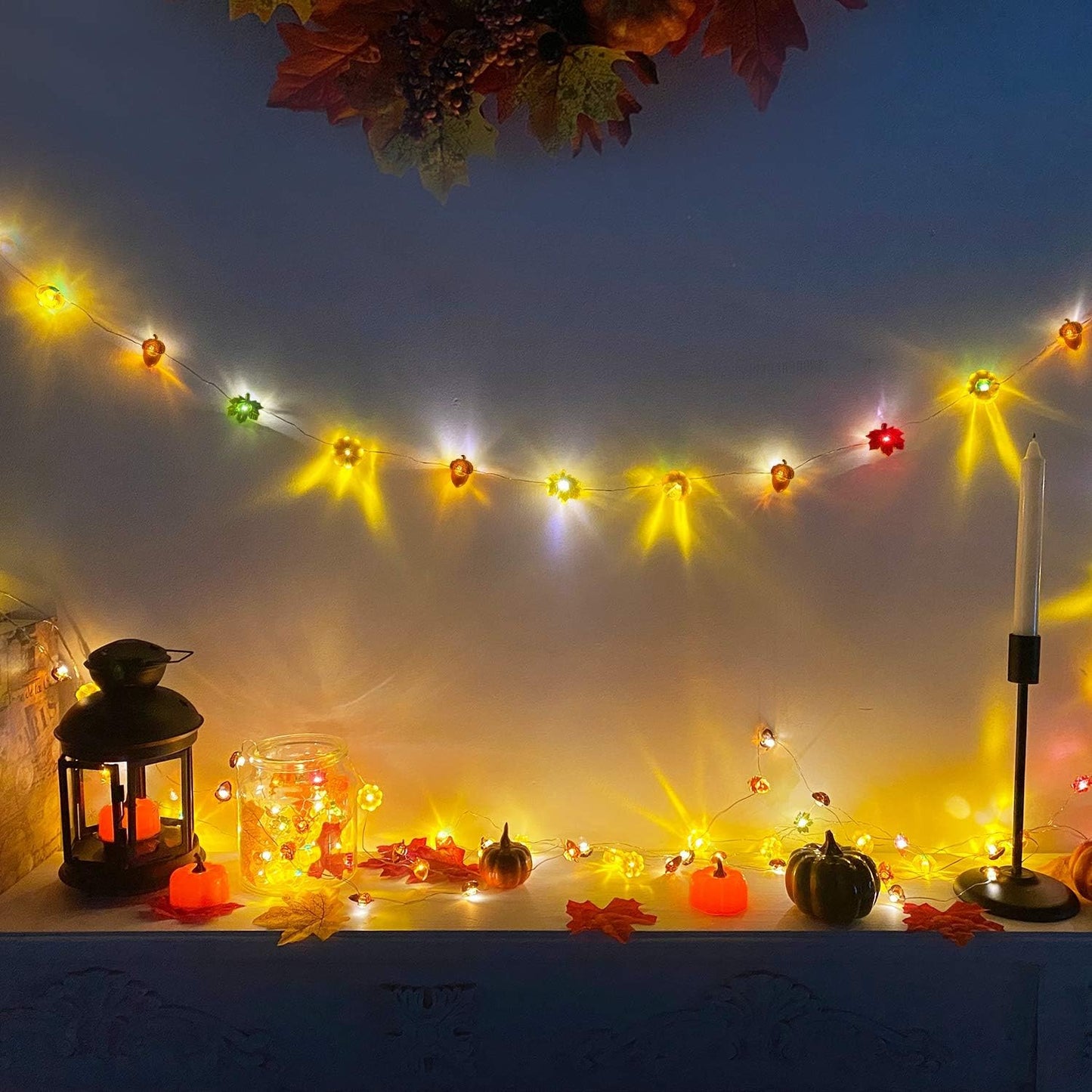 🎃 30LED Pumpkin String Lights – Fall, Halloween & Thanksgiving Décor 🍂✨