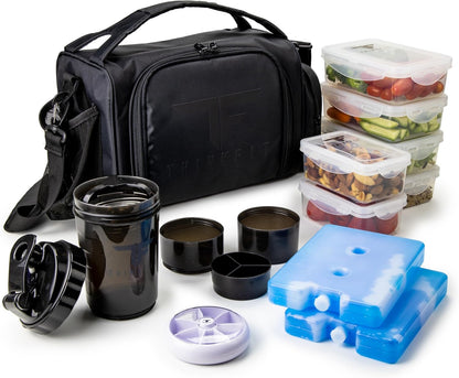 Insulated Meal Prep Lunch Box with 6 Portion Containers & Shaker Cup