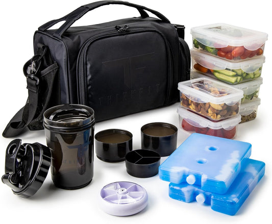 Insulated Meal Prep Lunch Box with 6 Portion Containers & Shaker Cup