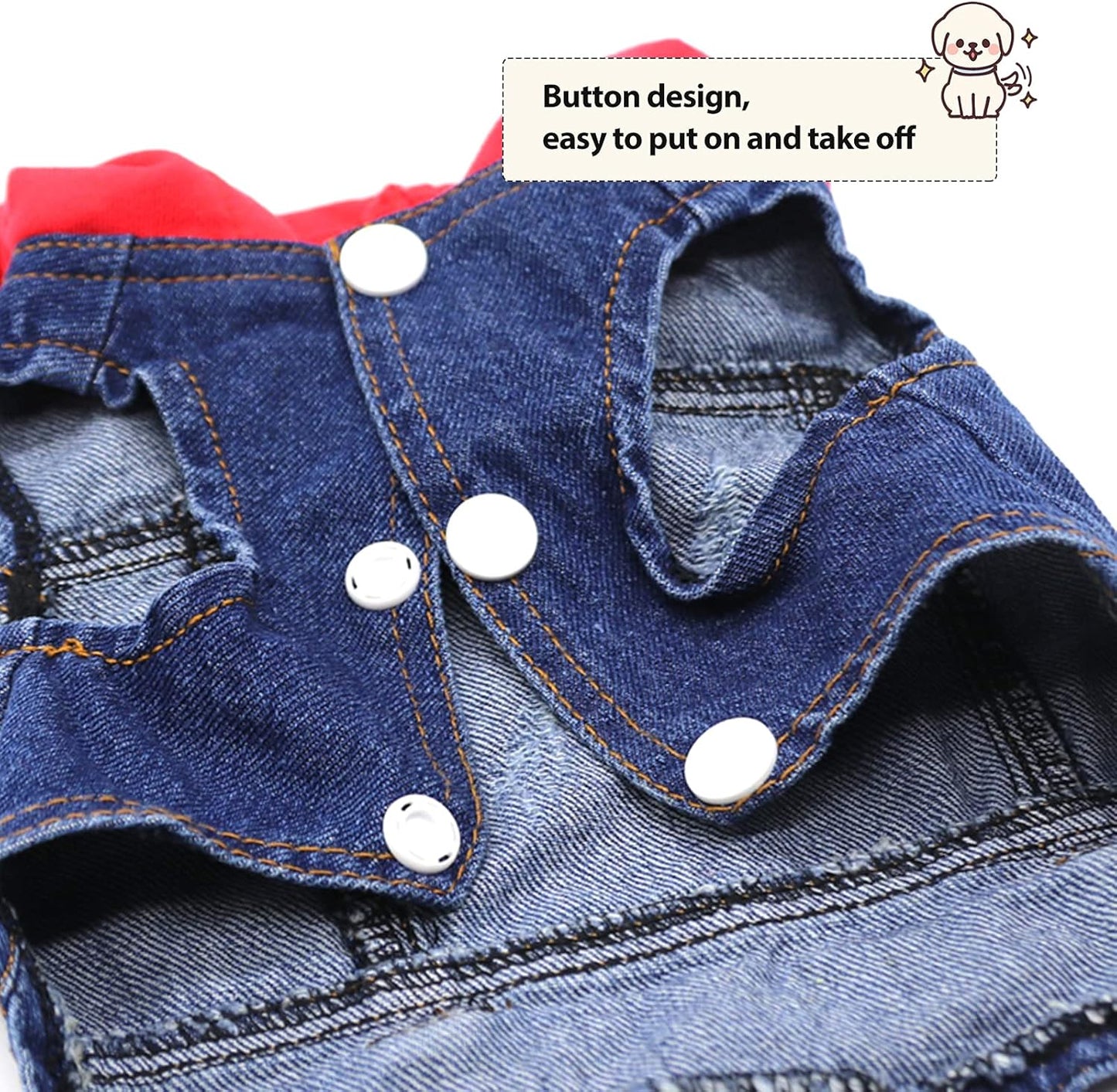 Dog Denim Jacket 🐾 Vintage Blue Jean Vest for Small & Medium Dogs
