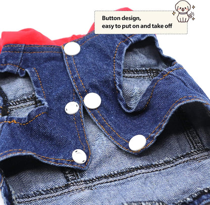 Dog Denim Jacket 🐾 Vintage Blue Jean Vest for Small & Medium Dogs