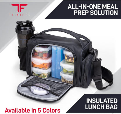 Insulated Meal Prep Lunch Box with 6 Portion Containers & Shaker Cup