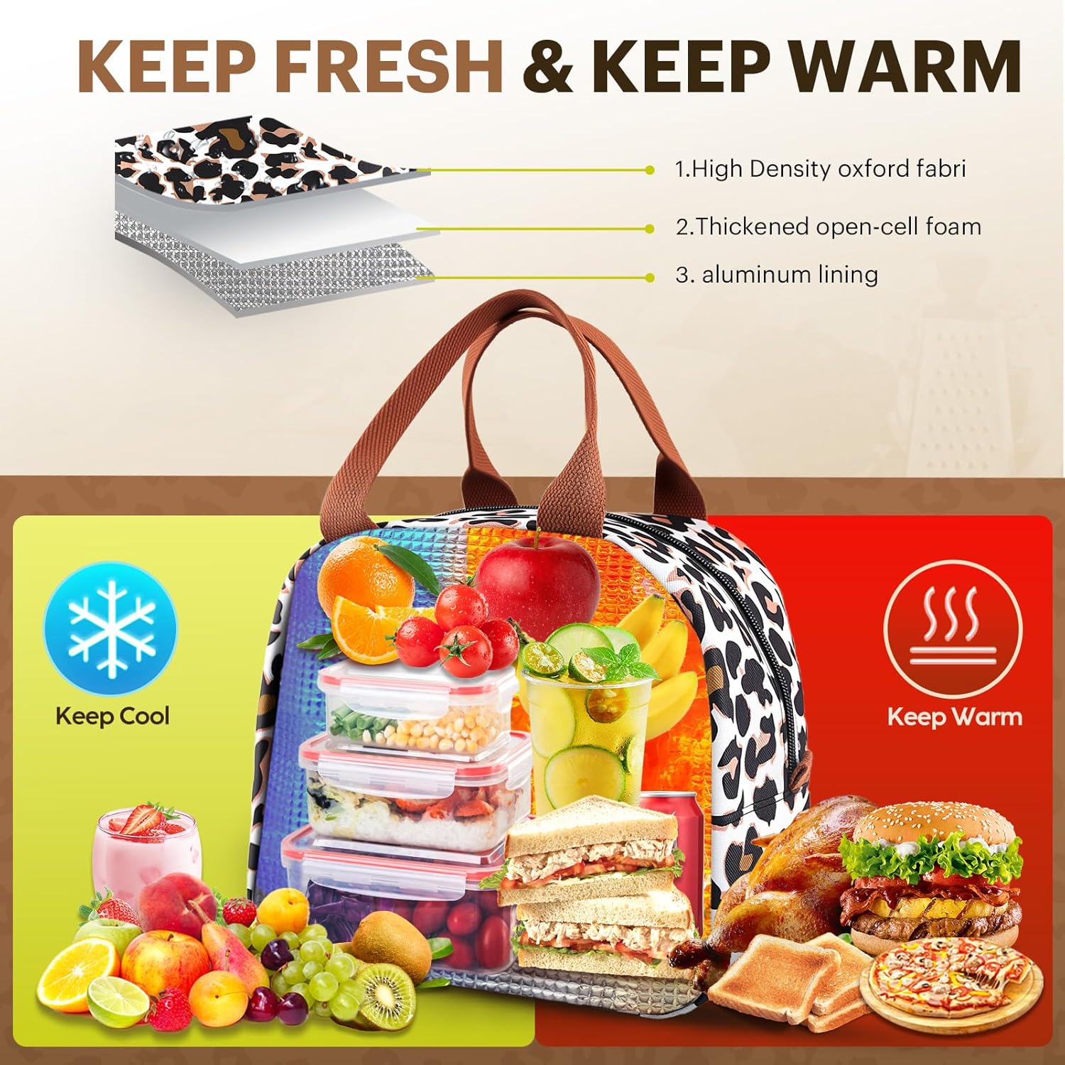  Insulated Lunch Bag – Leakproof, Large Capacity Cooler Tote for Work, Travel & Outdoor