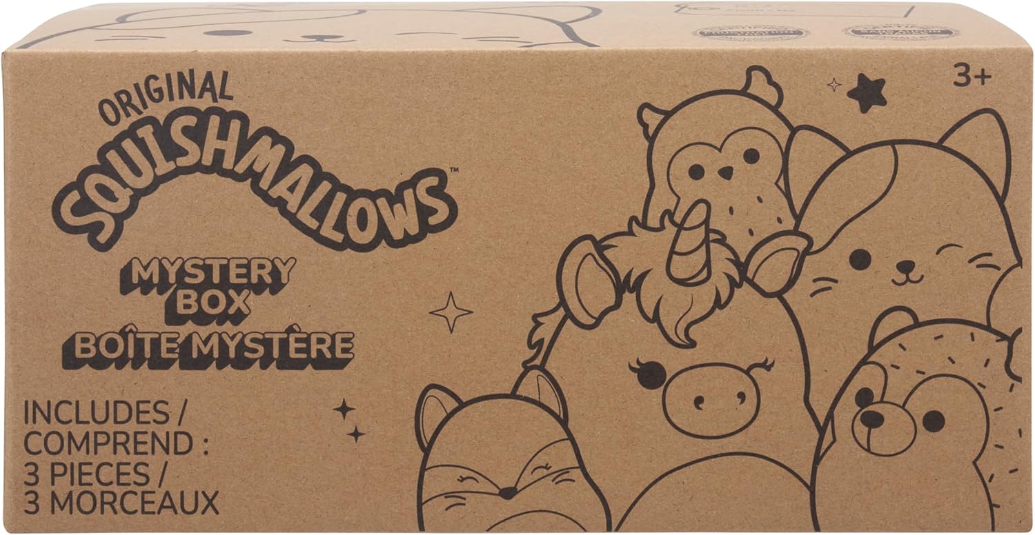 Squishmallows Original Mystery 3-Pack – 8" Collectible Plush Toys, Styles Vary