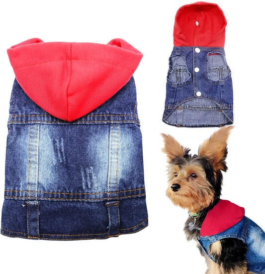 Dog Denim Jacket 🐾 Vintage Blue Jean Vest for Small & Medium Dogs