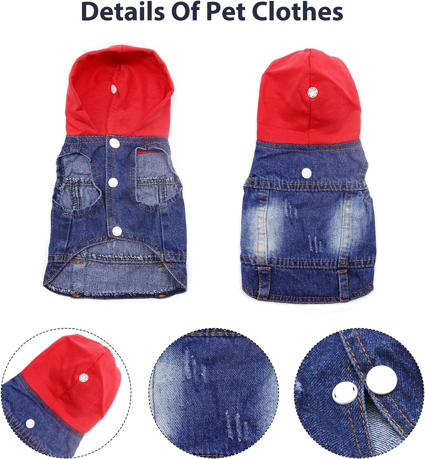 Dog Denim Jacket 🐾 Vintage Blue Jean Vest for Small & Medium Dogs