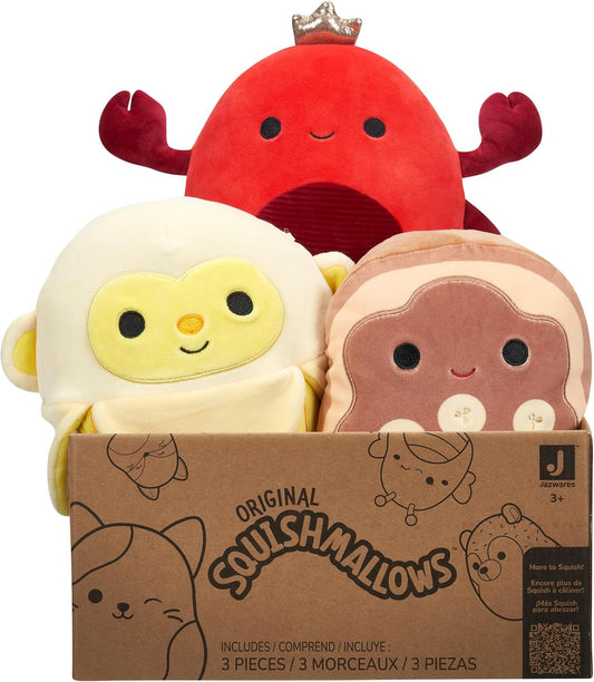 Squishmallows Original Mystery 3-Pack – 8" Collectible Plush Toys, Styles Vary