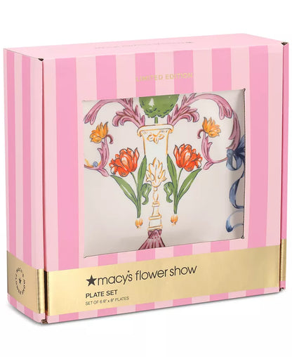 Flower Show 6-Piece Ceramic Appetizer Plate Set, Exclusively at
