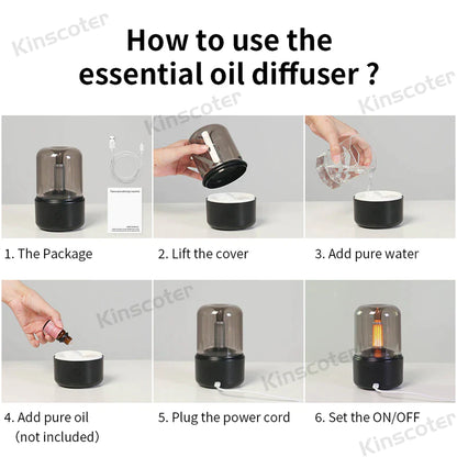 Portable Mini Aroma Diffuser – USB Humidifier & Night Light for Home or Travel