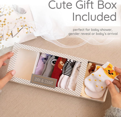 Baby Sock Gift Set 🎁 7 Cute & Funny Pairs – Unisex Newborn Shower & Registry Gift