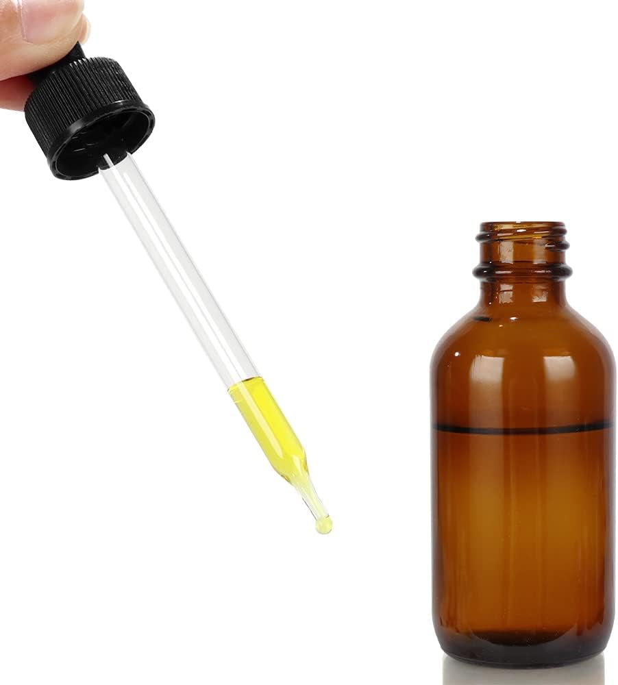 16 Pack (120 Ml) 4 Oz Amber Glass Boston Bottles with Glass Eye Droppers, Dropper Bottles for Essential Oils & Lab Chemicals & More Liquids Ideal for Mom & Friends