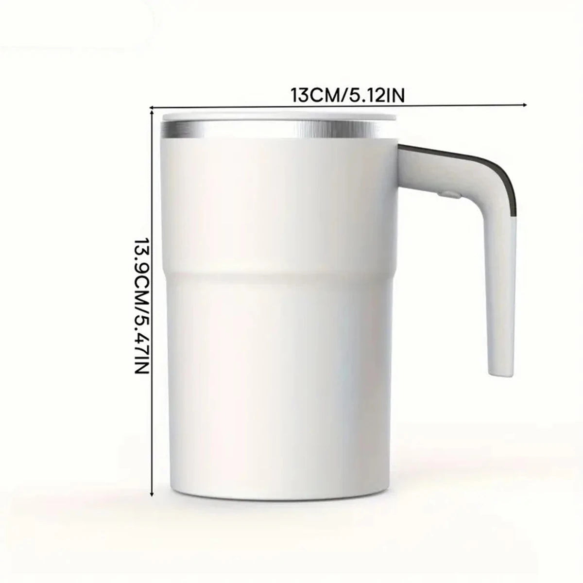 elf-Stirring Coffee Mug, USB Rechargeable, Temp Display, 304 Steel, 200mAh