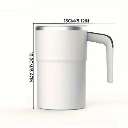 elf-Stirring Coffee Mug, USB Rechargeable, Temp Display, 304 Steel, 200mAh