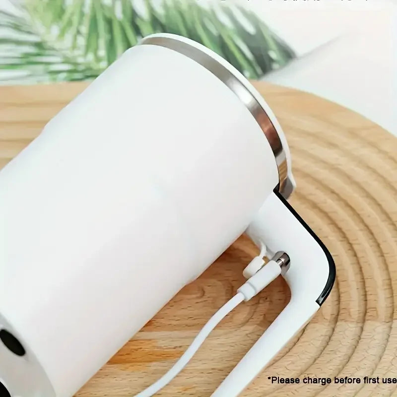 elf-Stirring Coffee Mug, USB Rechargeable, Temp Display, 304 Steel, 200mAh