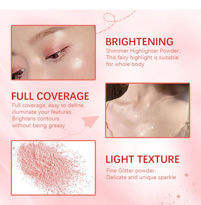✨ Fairy Highlight Powder 🌈 Shimmer Blush & Body Glow – Fantasy Purple #04